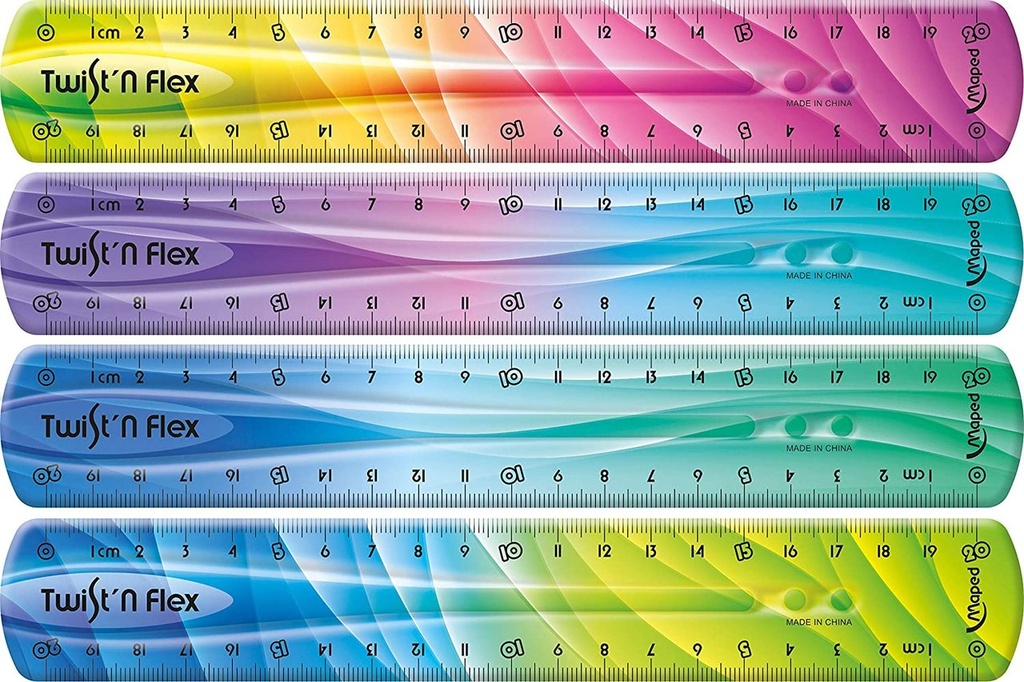 1 règle en plastique incassable - 20 cm - Twist'n Flex - Maped