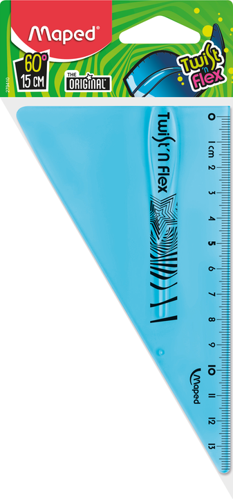 Équerre en plastique incassable - 60° - 15 cm - Twist'n Flex - Maped
