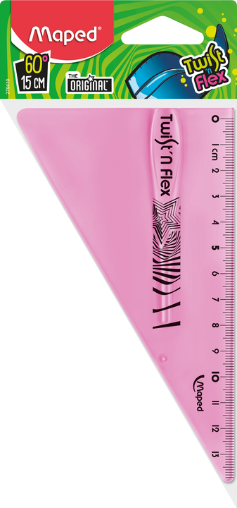 Équerre en plastique incassable - 60° - 15 cm - Twist'n Flex - Maped