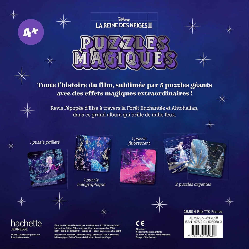 LA REINE DES NEIGES 2 - Puzzles Magiques - 5 puzzles 25 pièces - Disney