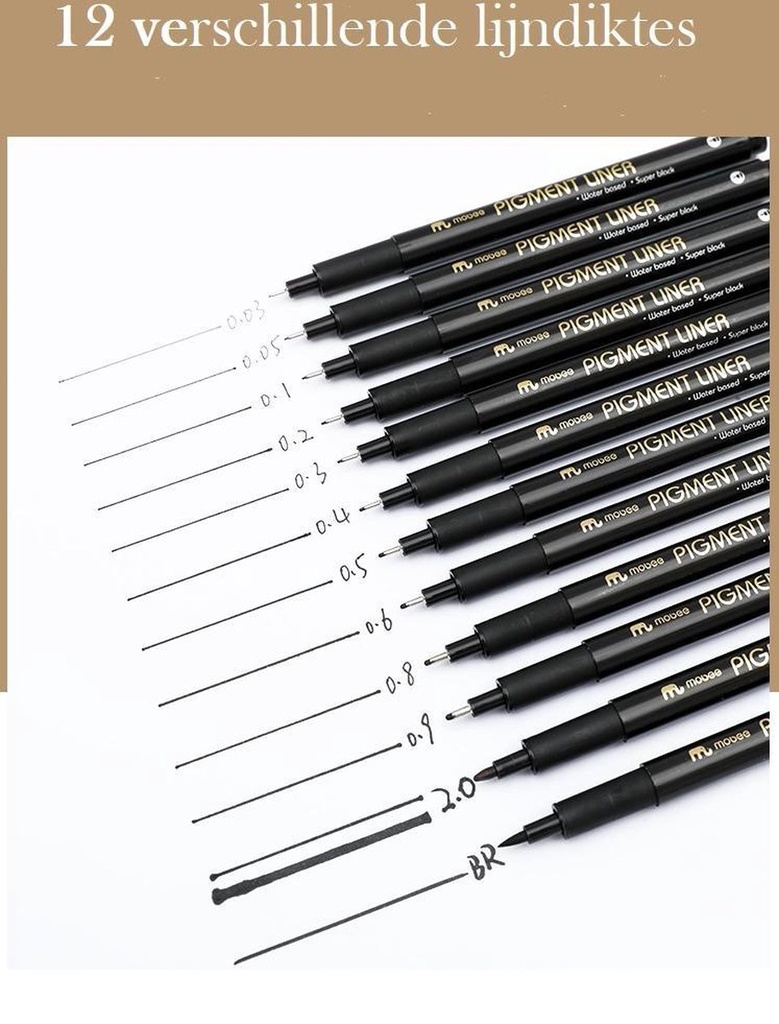 Mobee Pigment Liner Drawing Pen Drafting Black