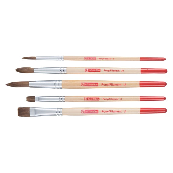 Set de 5 pinceaux à aquarelle - Poney/Polyester