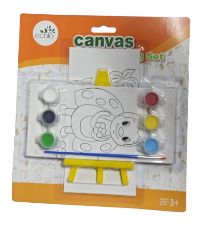 2 Panneaux de toile à peindre + chevalier + peinture + pinceau (MM)