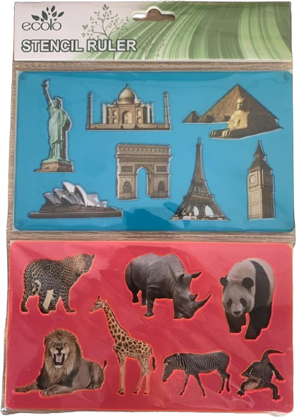 Pochette de règle de pochoir 2 pièces