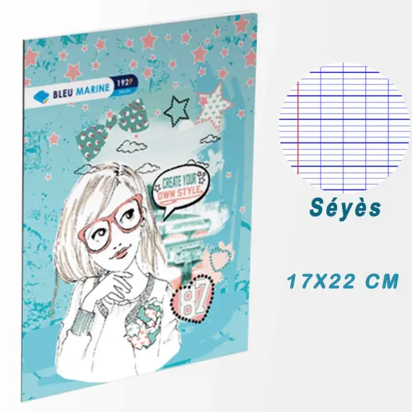 Cahier piqué 192p 17X22 BM