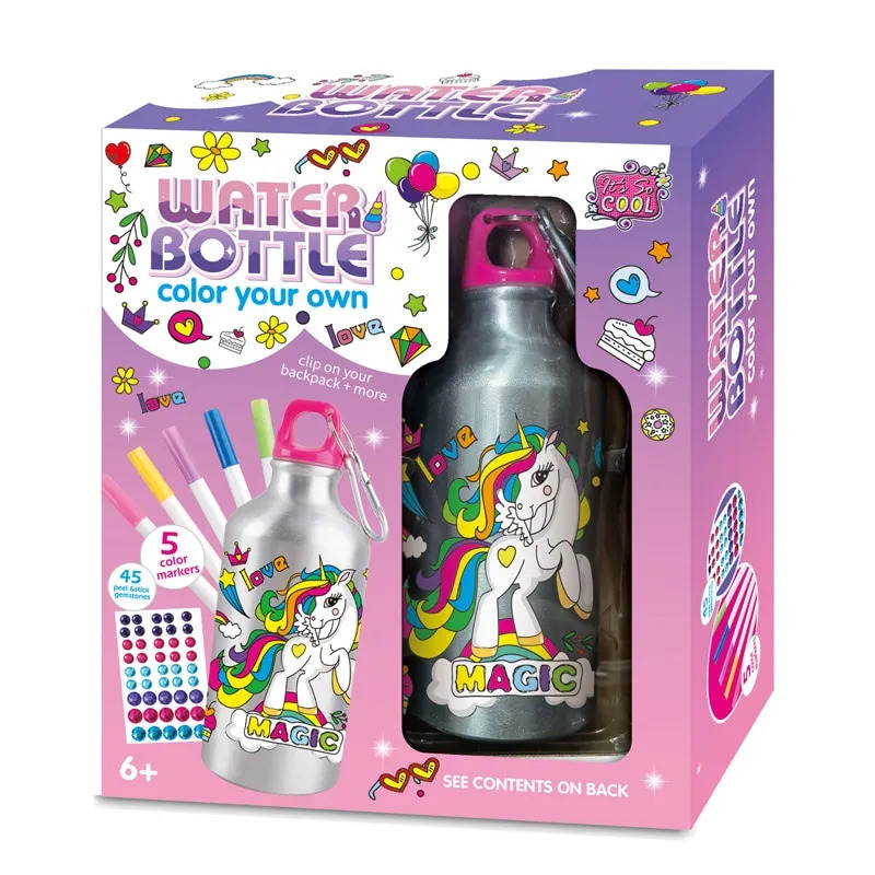 Color your own water bottle "Unicorne"