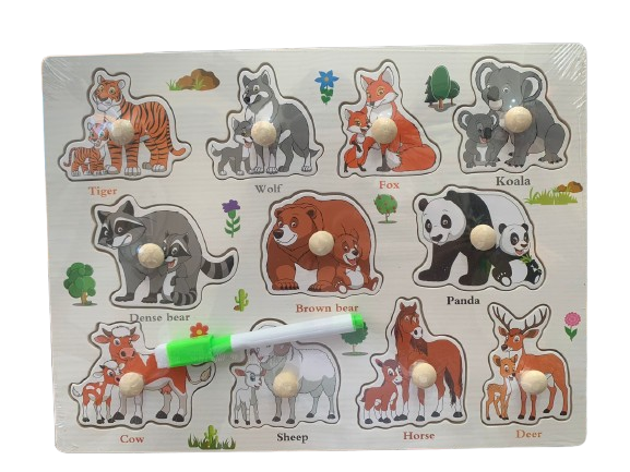 Puzzle animaux en anglais