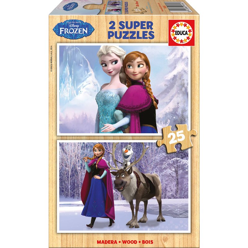 Puzzle en Bois - EDUCA - Reine Des Neiges - 2x25 Pièces