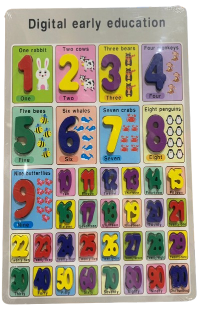 Puzzle chiffres anglais en bois