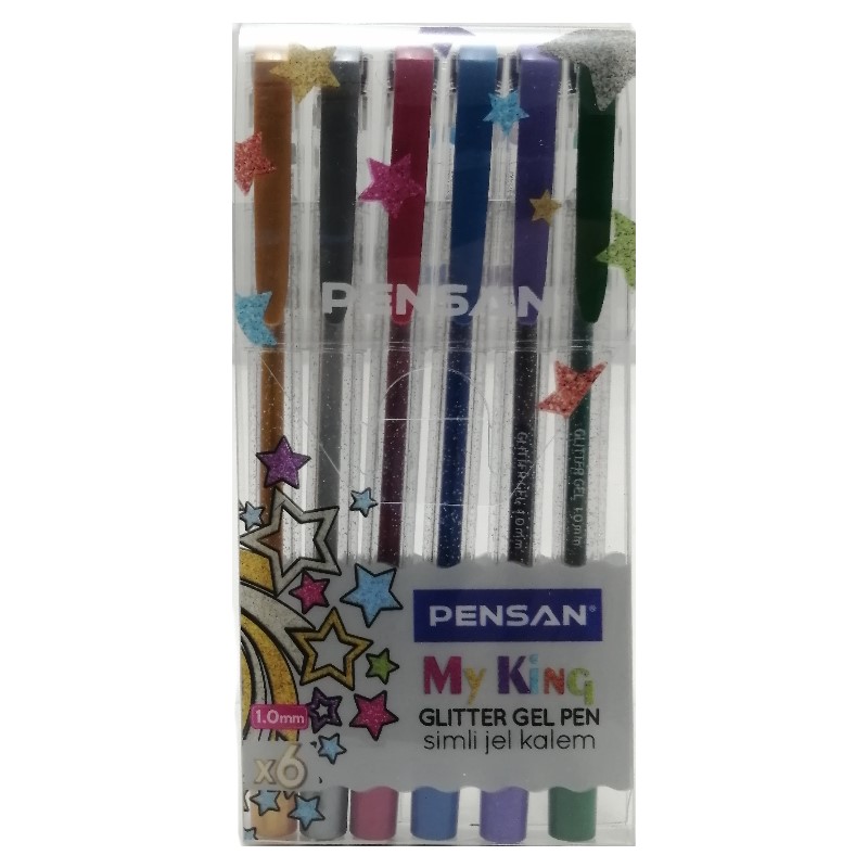 Pochette 6 stylos Glitter 1mm  Pensan