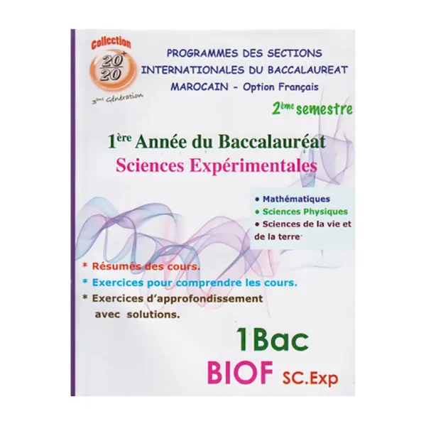 COLLECTION 20/20 1ER BAC S.EX BIOF SEMESTRE 2 