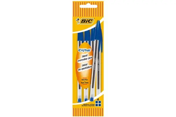 Bic Cristal Pack de 4 Stylos Bille 