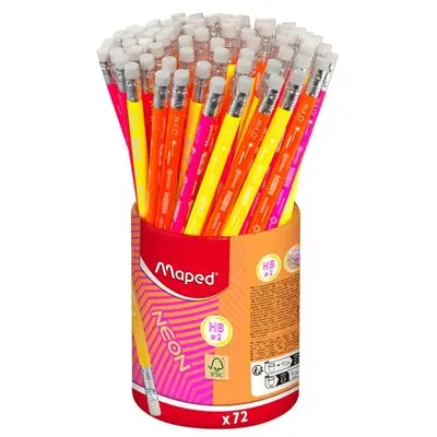 Maped - Neon - 1 crayon graphite HB - embout gomme 