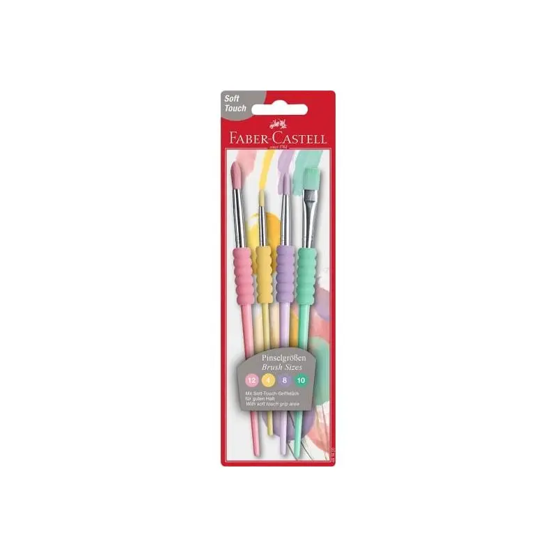Assortiment de 4 pinceaux soft touch pastel 