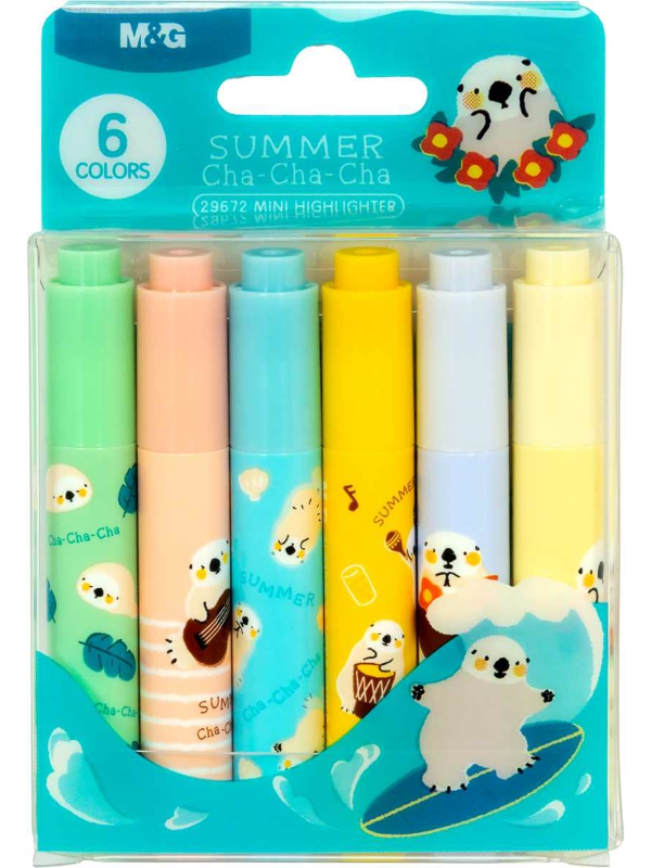 MINI SURLIGNEUR A TETE UNIQUE 6 COULEURS 