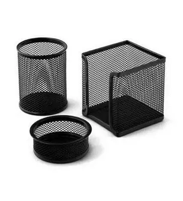 Set de bureau 3 éléments métal noir