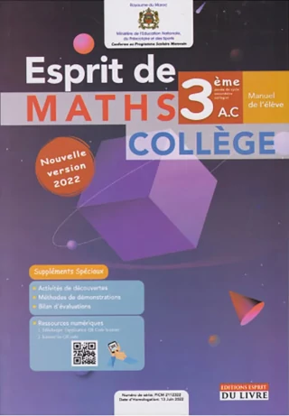 Esprit De Maths Collège 3Ac Manuel