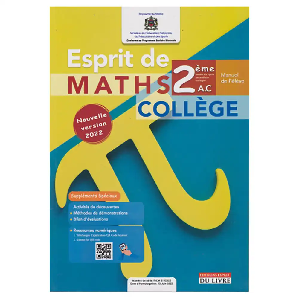 Esprit De Maths Collège 2Ac Manuel