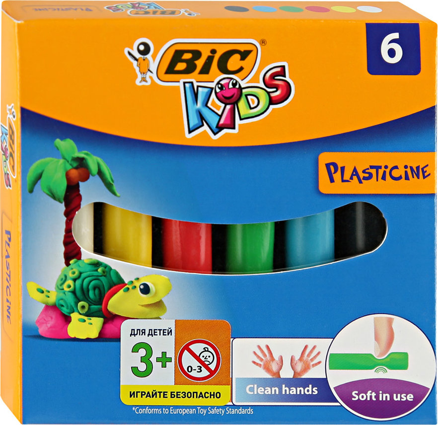 Pate À Modeler - Plasticine 6 Couleurs Bic