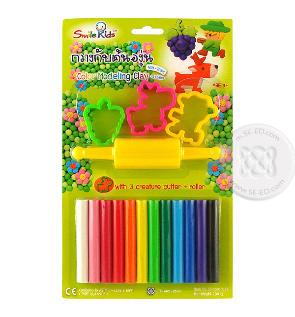 Blister de pates à modeler 12 couleurs 200Grs ECOLO