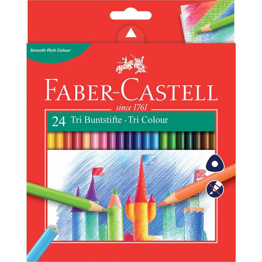24 Crayons Couleur Tri-Color - Faber Castell