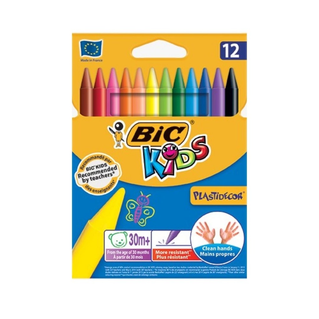 Kids Plastidécor 12 Craies de Coloriage