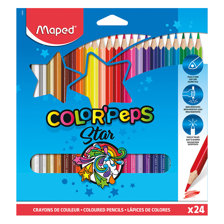 24 Crayons Couleur 18cm