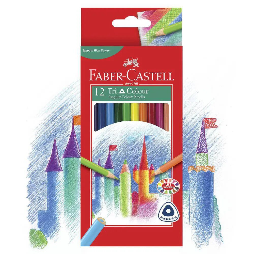 Crayon de couleurs 12 long Tricoclor - Faber castell