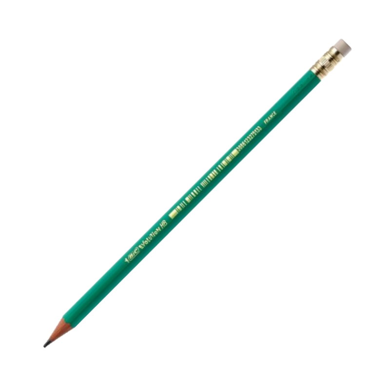 Crayon noir HB2 BIC + Gomme