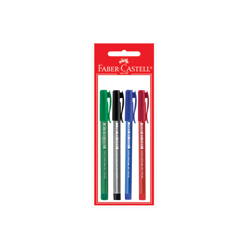 4 Stylo Tri Flow 1mm Rouge Faber Castell