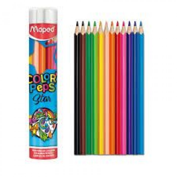 12 Crayon Couleur en tube Métal - MAPED