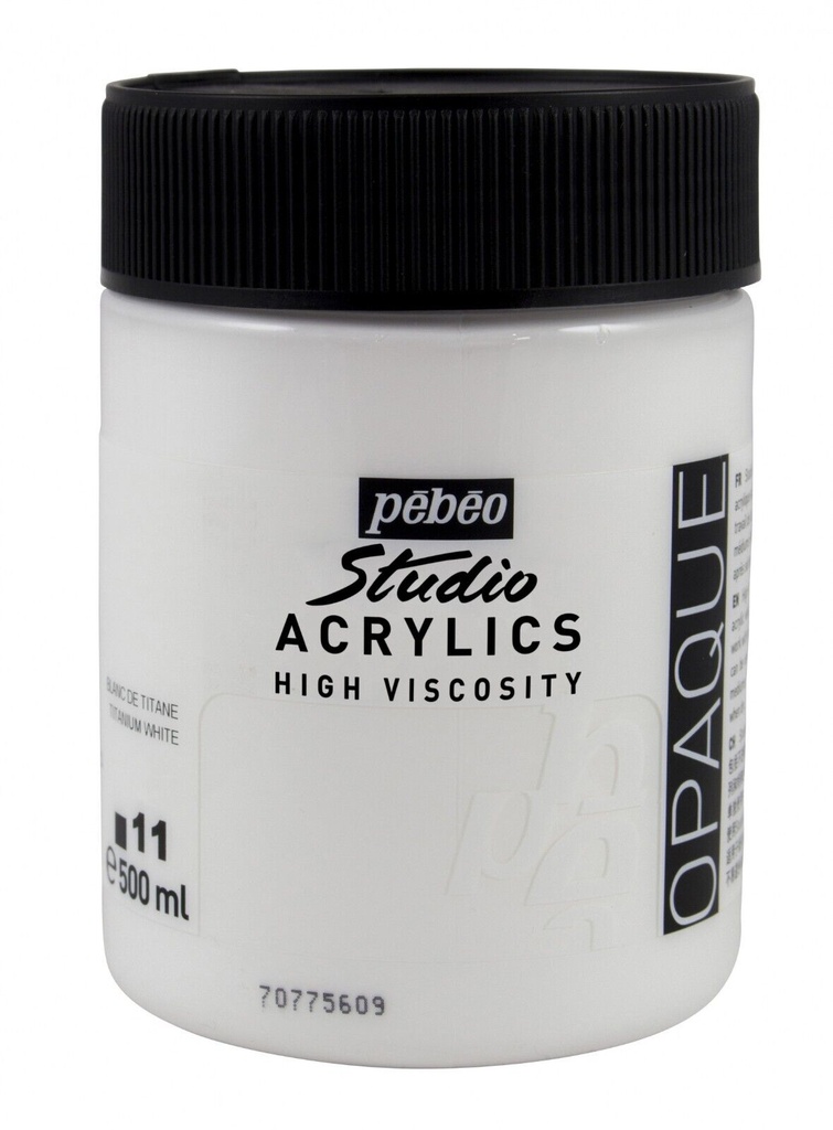 ACRYLIQUE FINE STUDIO 500ml N°11 BLANC DE TITANE - Pébéo