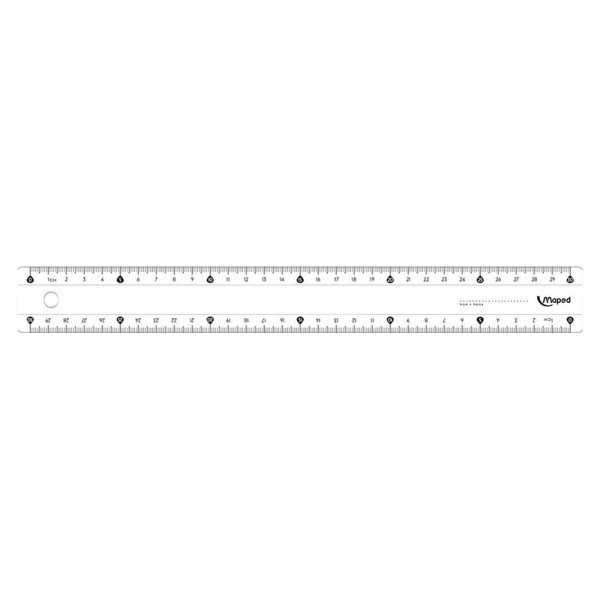 Règle plate 30cm en plastique - Maped