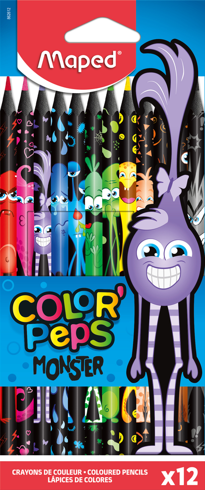 Crayon color´peps Moster bte de 12 - MAPED