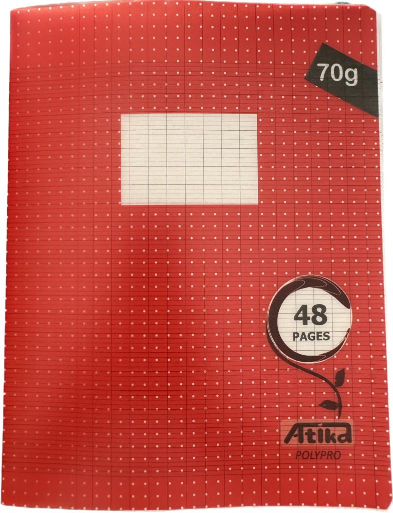 Cahier Piqué Séyès 48P Polypro 70grs - Atika