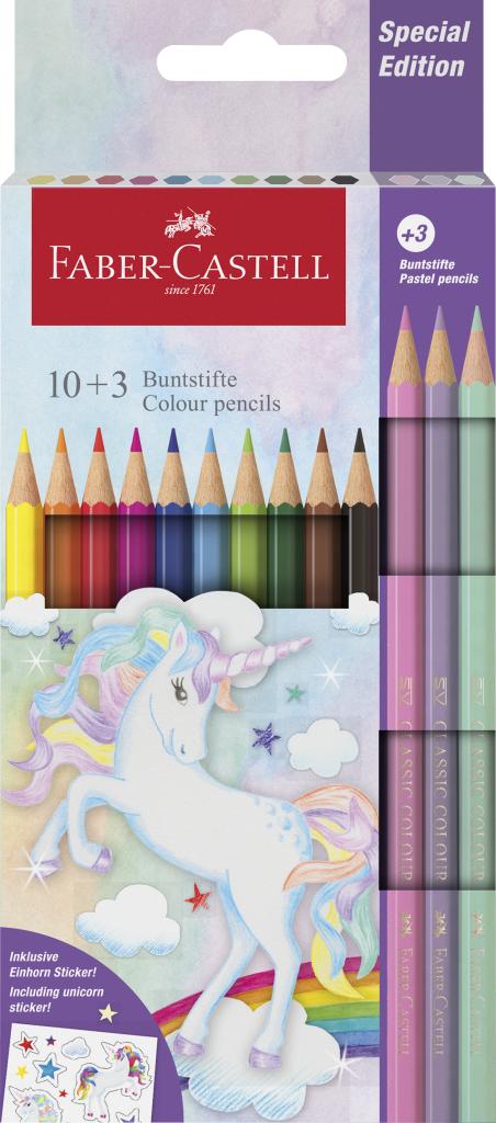 Crayons de couleur Unicorn 10+3 - Edition limitée - Faber Castell