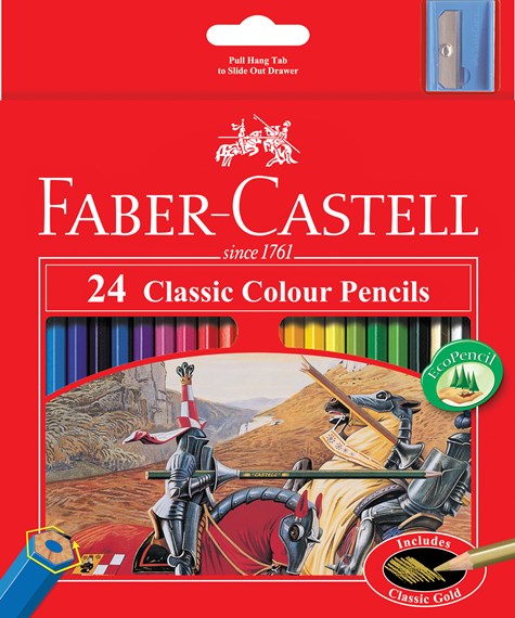 24 Crayons couleur classic long - Faber Castell