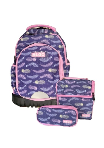 Cartable trolley 3 pièces 17" feather algo