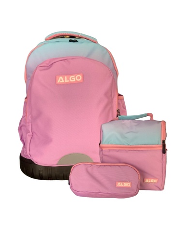 Cartable trolley 3 pièces 17" marshmallow algo