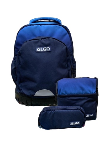 Cartable trolley 3 pièces 17" Blue navy - ALGO