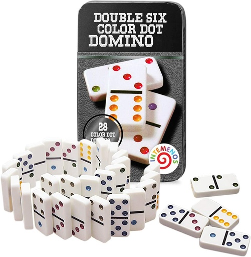 double six color dot dominoes