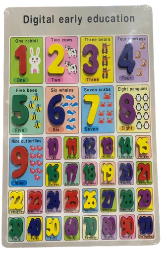 Puzzle chiffres anglais en bois