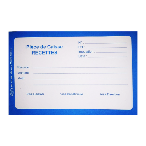 Pièce de caisse RECETTES - Sicopa