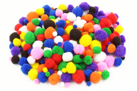 Pompons couleurs vives X300 - 3 tailles assorties