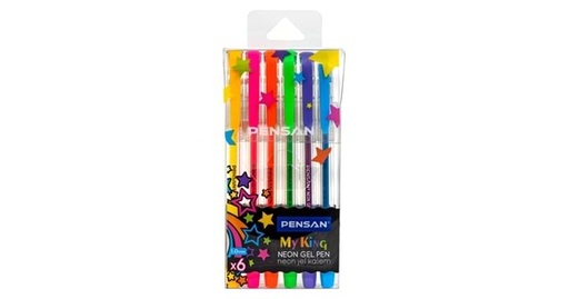 Pochette 6 stylos 1mm neon Pensan