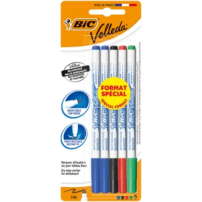 Feutre BIC Velleda Tableau blanc 5couleur 