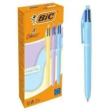 [3086123729391] Stylo Bic 4 couleurs - pastel