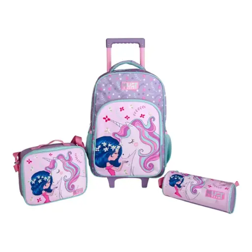 Cartable trolley 3 pièces Unicorn Must
