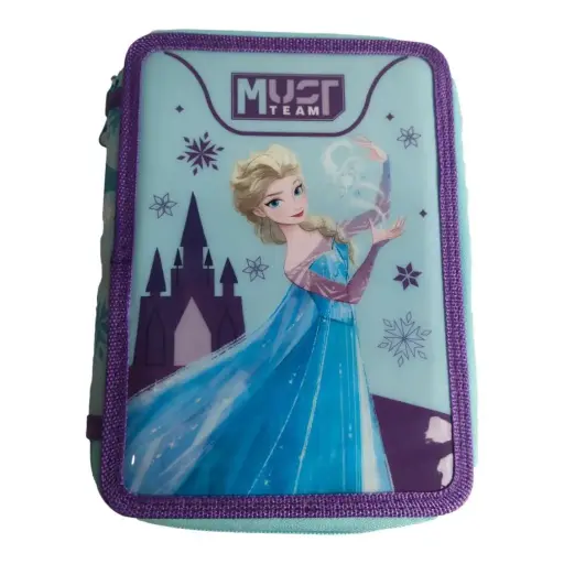 Trousse scolaire double et garnie Disney Frozen (La Reine des Neiges) Must Team