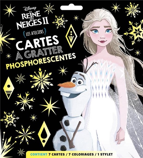 Les ateliers Disney : la Reine des Neiges 2 : cartes à gratter phosphorescentes